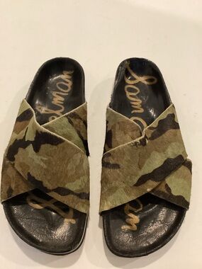 Sam Edelman Arora Camouflage Sandal Womens Size 6 Cowhide